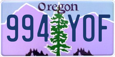 OR license plate 994YOF