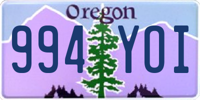 OR license plate 994YOI