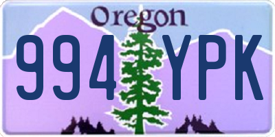 OR license plate 994YPK