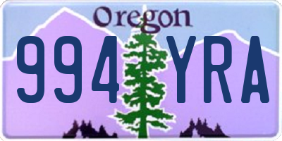 OR license plate 994YRA