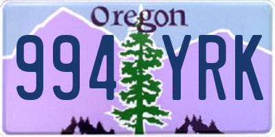OR license plate 994YRK