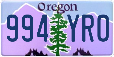 OR license plate 994YRO