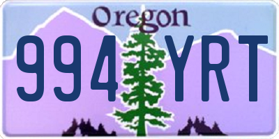 OR license plate 994YRT