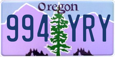 OR license plate 994YRY