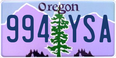 OR license plate 994YSA