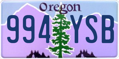 OR license plate 994YSB