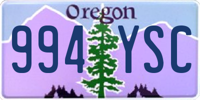 OR license plate 994YSC