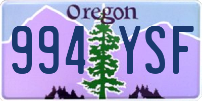 OR license plate 994YSF