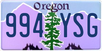 OR license plate 994YSG