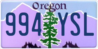 OR license plate 994YSL