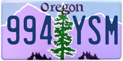 OR license plate 994YSM