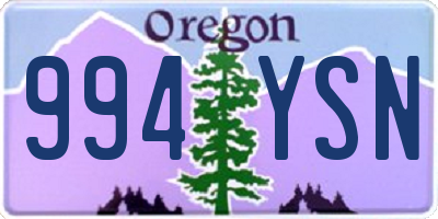 OR license plate 994YSN