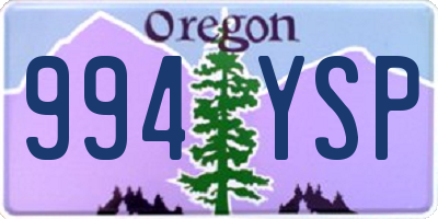 OR license plate 994YSP