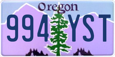 OR license plate 994YST