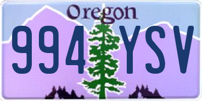 OR license plate 994YSV