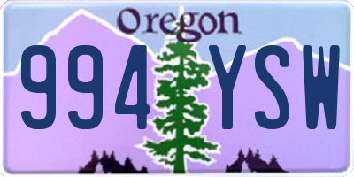 OR license plate 994YSW