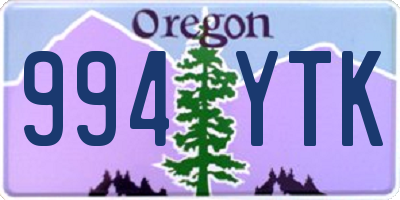 OR license plate 994YTK