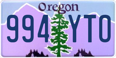 OR license plate 994YTO