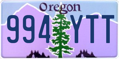 OR license plate 994YTT