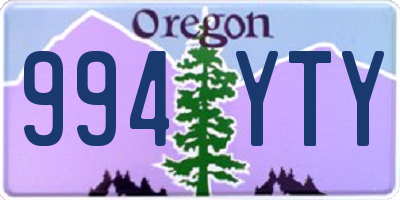 OR license plate 994YTY