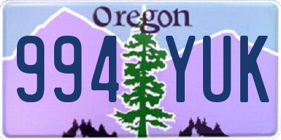 OR license plate 994YUK