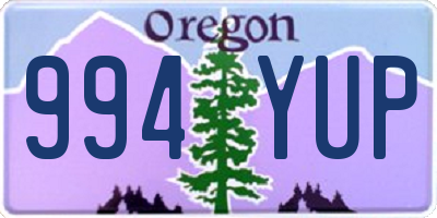 OR license plate 994YUP