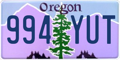 OR license plate 994YUT
