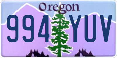 OR license plate 994YUV