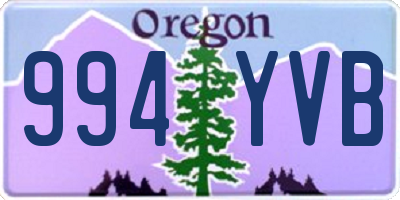 OR license plate 994YVB