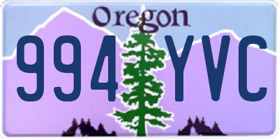 OR license plate 994YVC