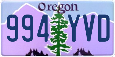 OR license plate 994YVD