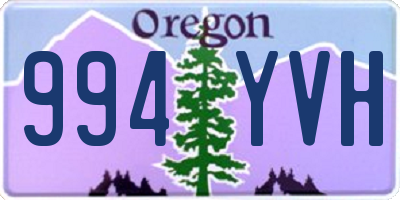 OR license plate 994YVH