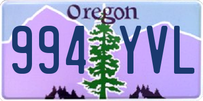 OR license plate 994YVL