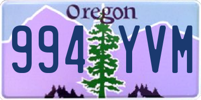 OR license plate 994YVM