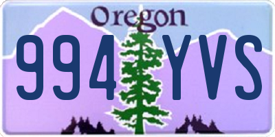 OR license plate 994YVS