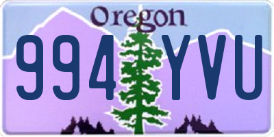 OR license plate 994YVU