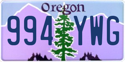 OR license plate 994YWG