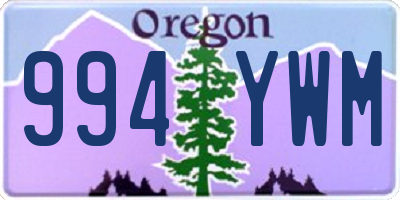 OR license plate 994YWM