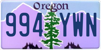 OR license plate 994YWN
