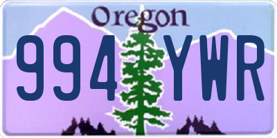 OR license plate 994YWR