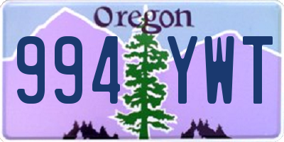 OR license plate 994YWT