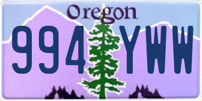 OR license plate 994YWW