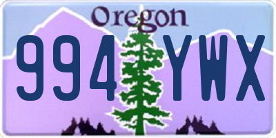 OR license plate 994YWX