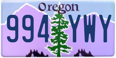 OR license plate 994YWY