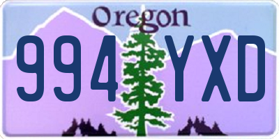 OR license plate 994YXD