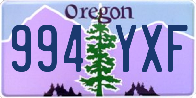 OR license plate 994YXF