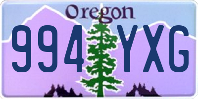 OR license plate 994YXG