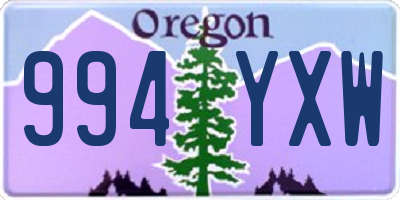 OR license plate 994YXW
