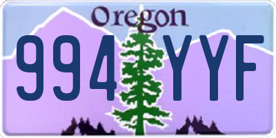 OR license plate 994YYF