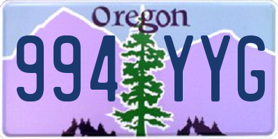 OR license plate 994YYG